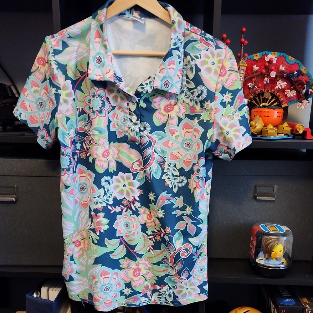 Women's Floral Short Sleeve Polo